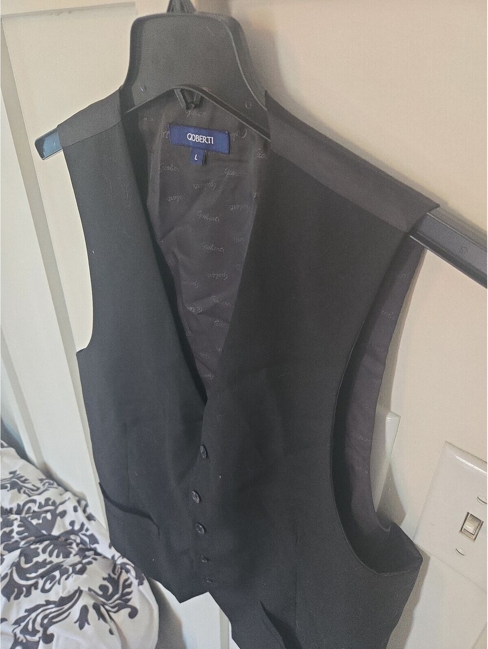 Gioberti Men's Classic Black Formal Vest Size L - Picture 6 of 6